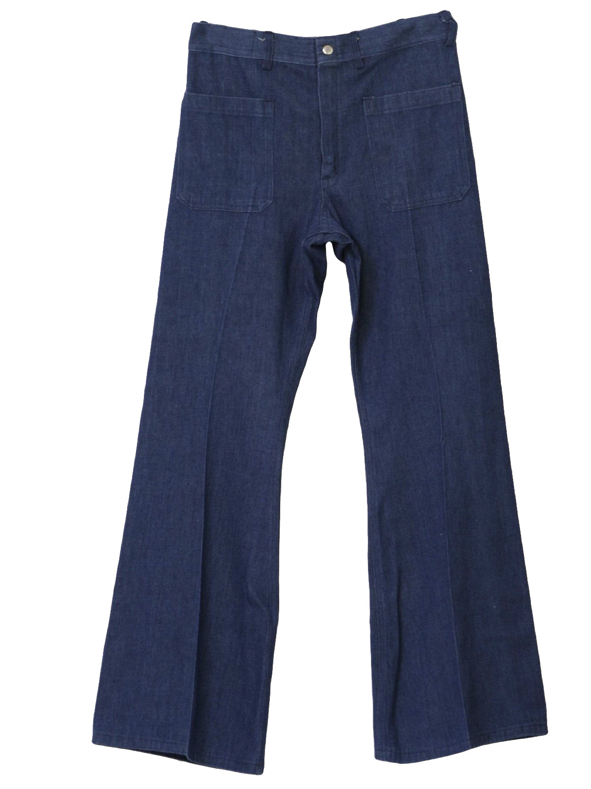 1960's Retro Bellbottom Pants: 60s -SeaFarer- Mens medium blue cotton ...