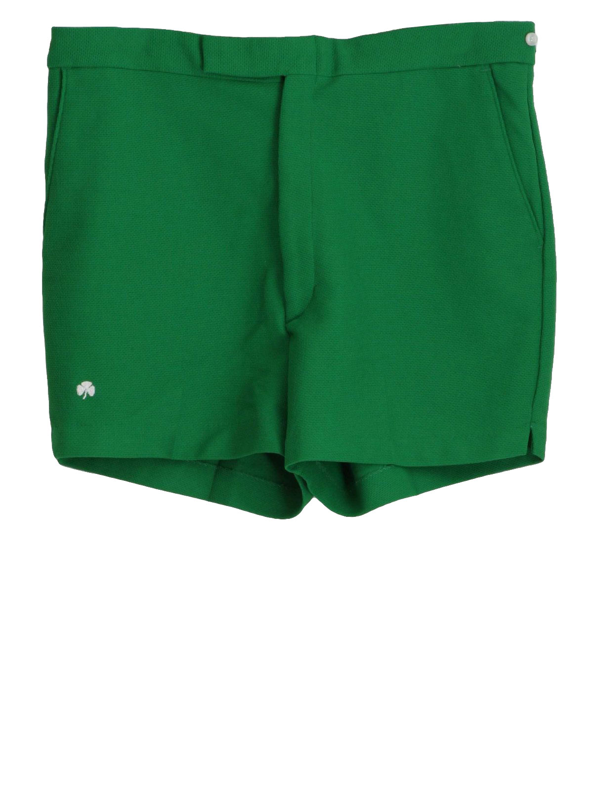 Vintage 70s Shorts: 70s -Tennis Trail- Mens green textured box design ...