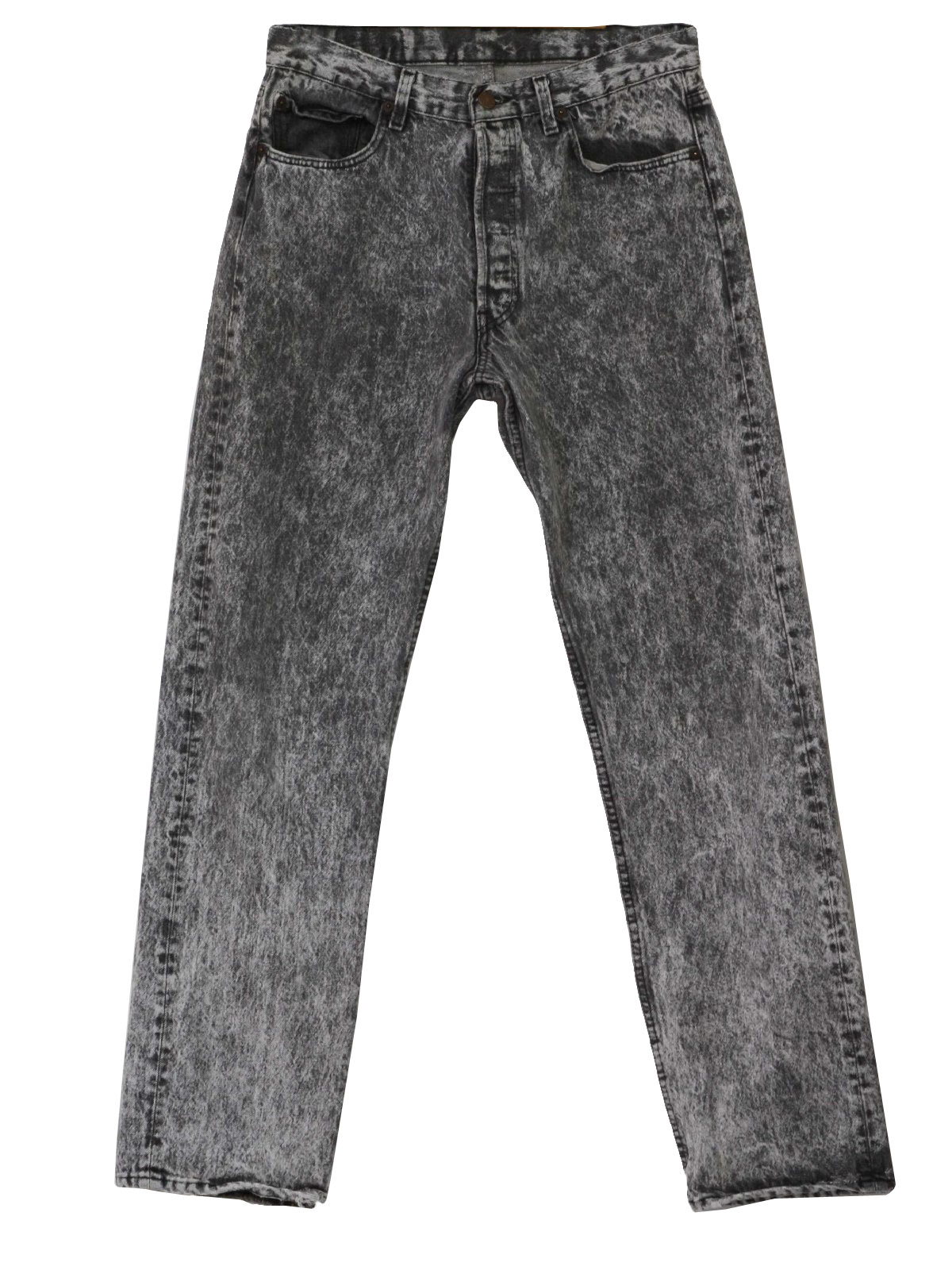 Retro 80's Pants: 80s -Levis 501- Mens shaded grey and black stone wash ...