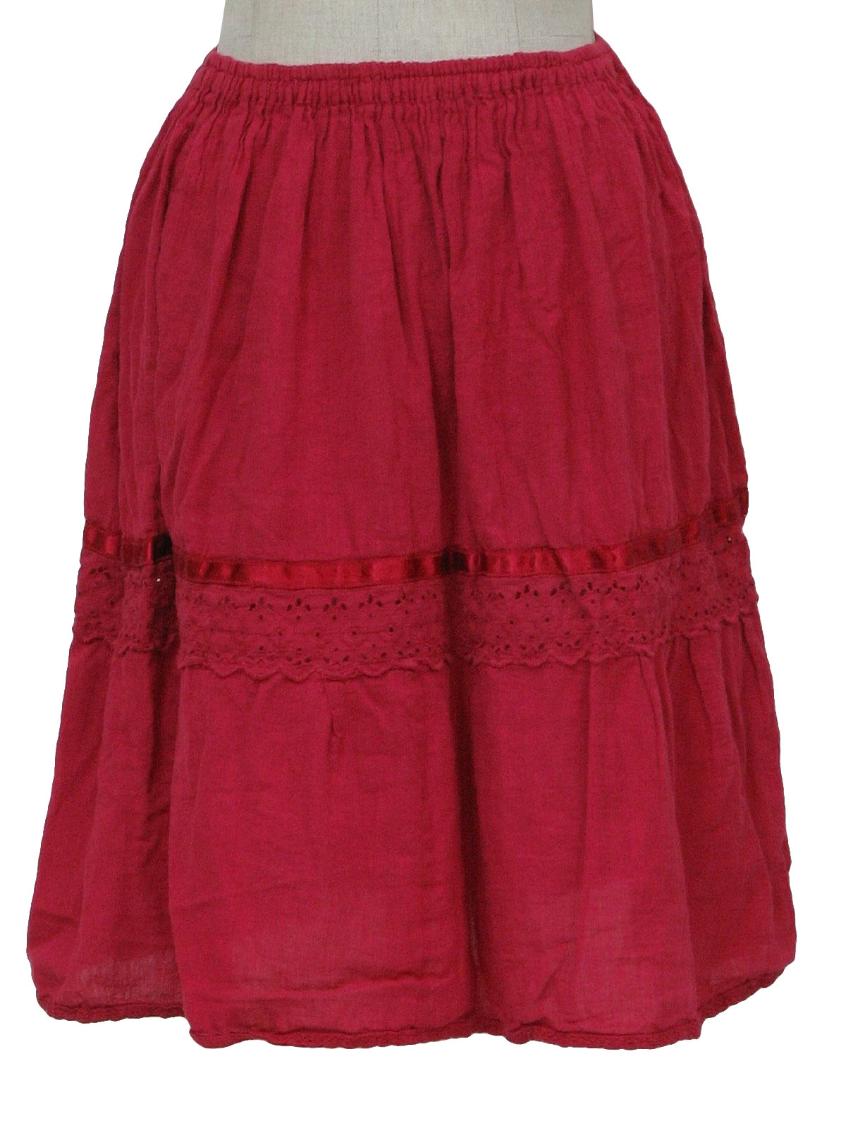 Vintage 1970's Hippie Skirt: 70s -Missing Label- Womens rose knee ...