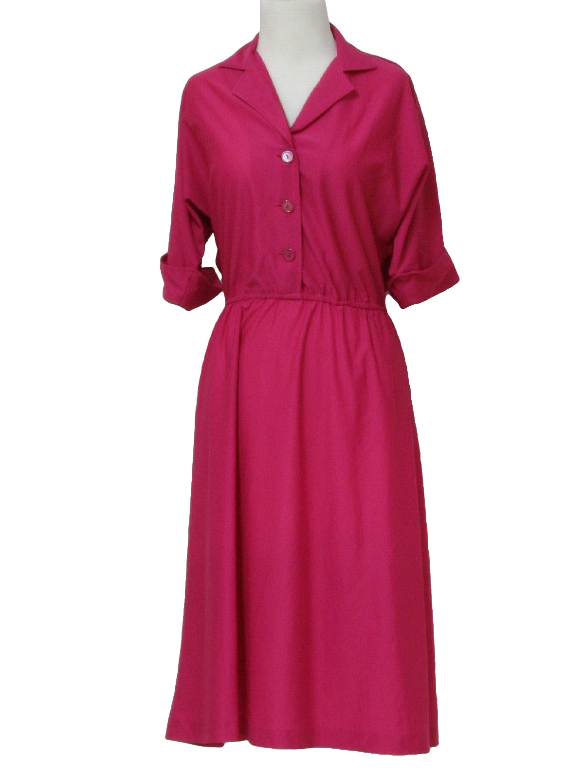 1950's Retro Dress: 80s (50s inspired) -JJ Dean- Womens hot fuchsia ...