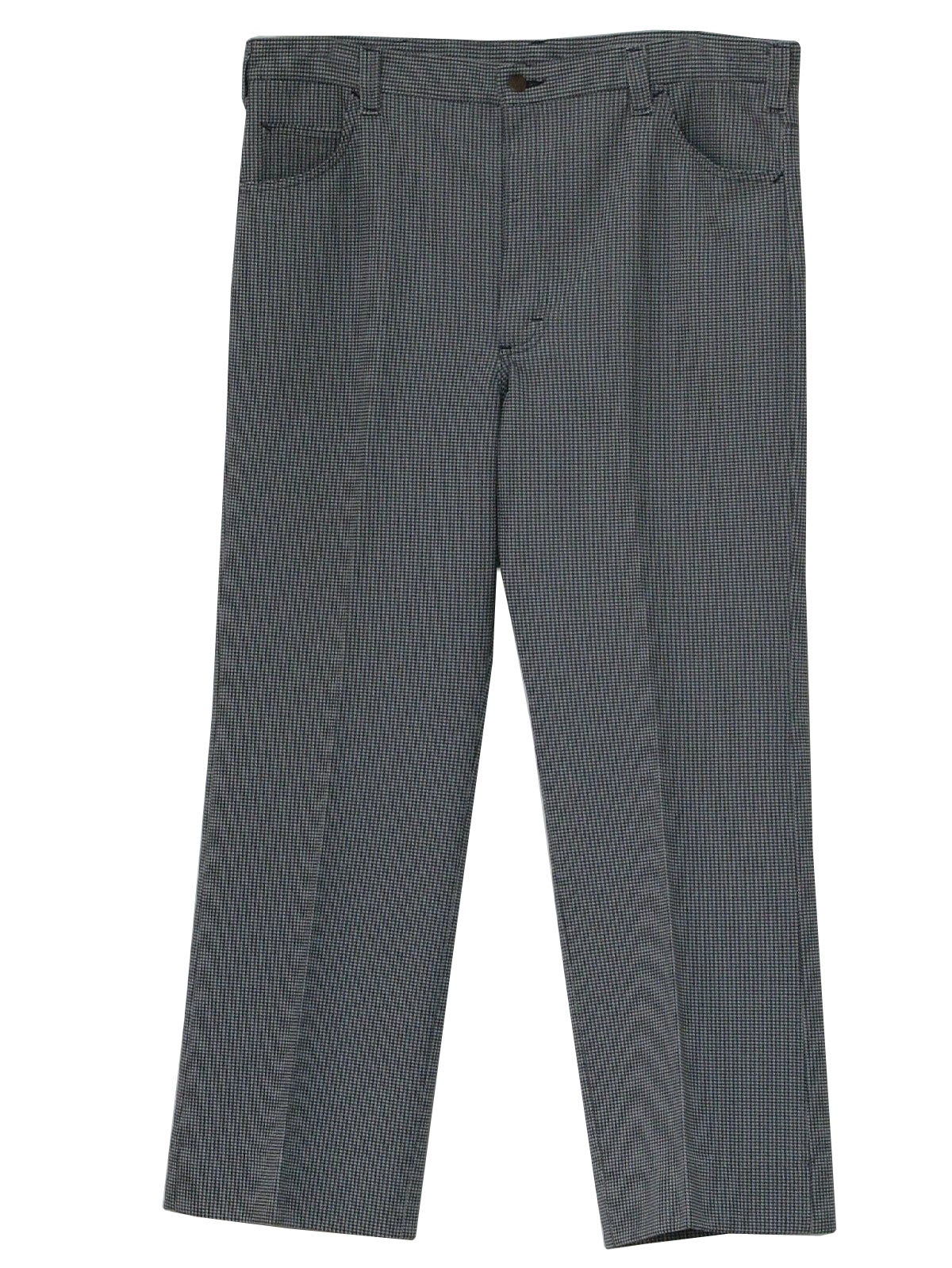 Vintage 70s Pants: Early 70s -Lee- Mens midnight blue and grey tight ...