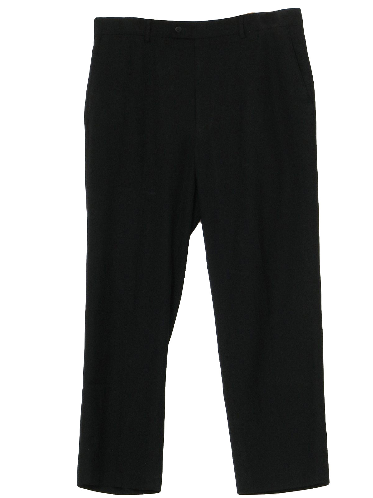 J Ferrar 1980s Vintage Pants: 80s -J Ferrar- Mens black polyester and ...
