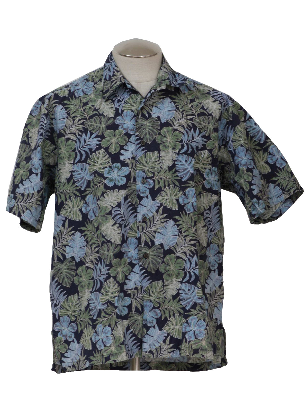 80s Retro Hawaiian Shirt: 80s -Cooke Street Honolulu- Mens navy blue ...