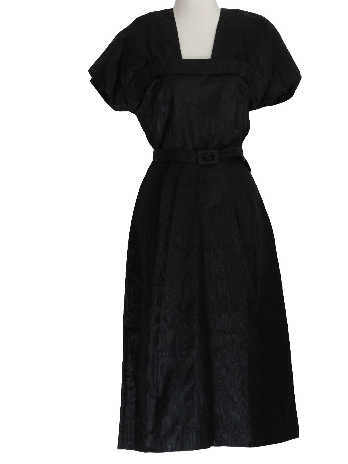 40's Home Sewn Dress: Late 40s -Home Sewn- Womens little black nylon ...