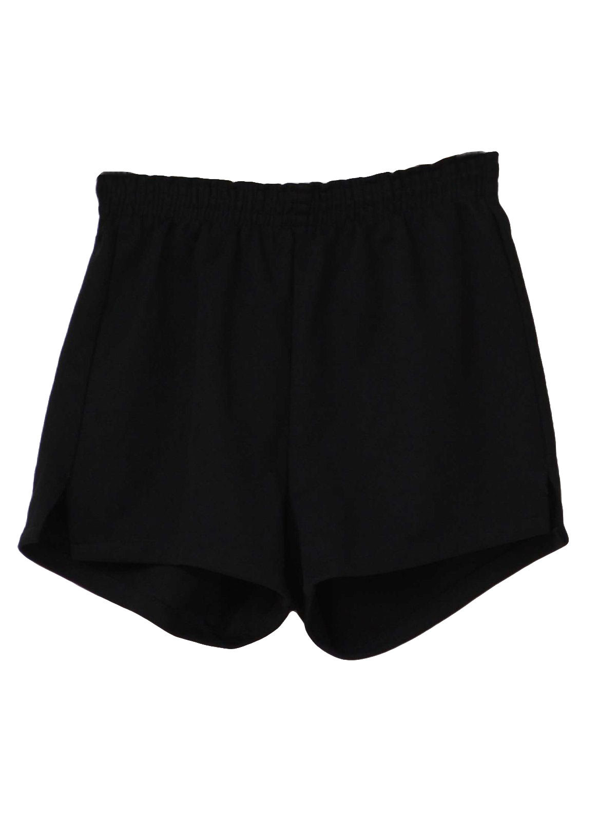 1980's Retro Shorts: 80s -Missing Label- Mens black stretch polyester ...