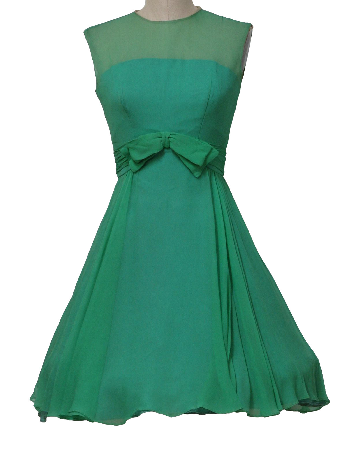 50s Cocktail Dress (Missing Label): 50s -Missing Label- Womens green ...