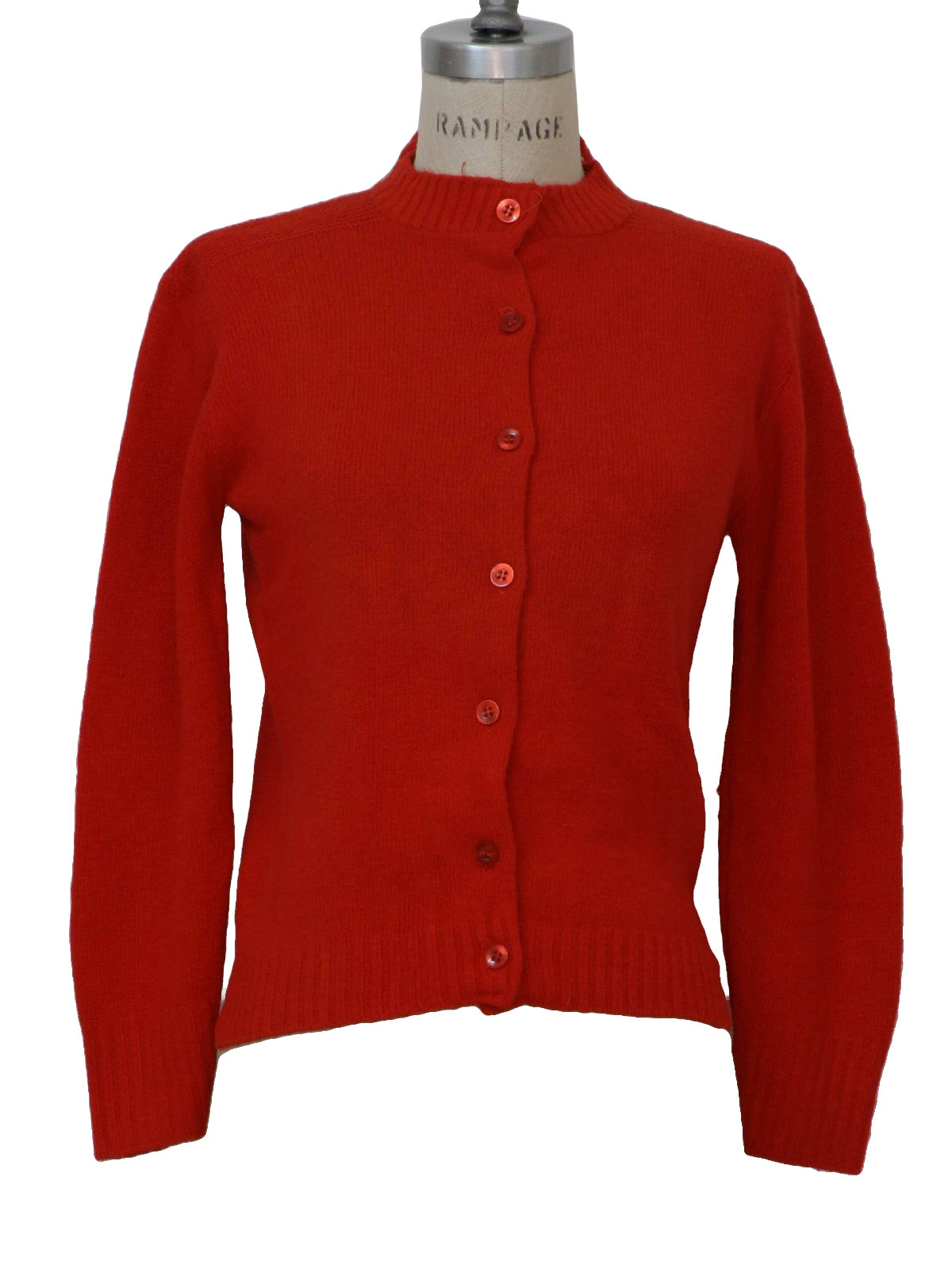 Sixties Turbo Caridgan Sweater: 60s -Turbo- Womens little red acrylic ...