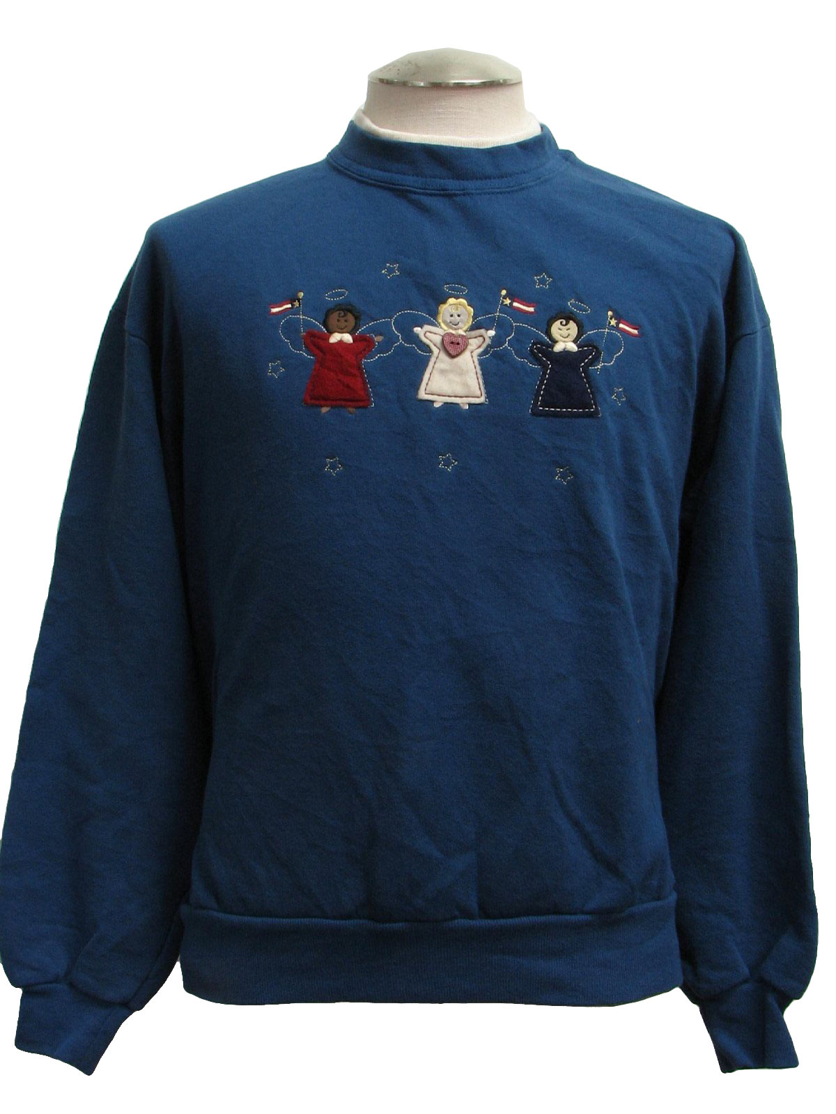 Ugly Christmas Sweatshirt: -Top Stitch- Unisex blue background cotton ...