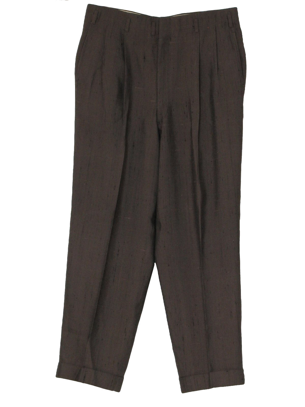 50s Pants (Kurlnot): 50s -Kurlnot- Mens black, pinkish tan drapey rayon ...
