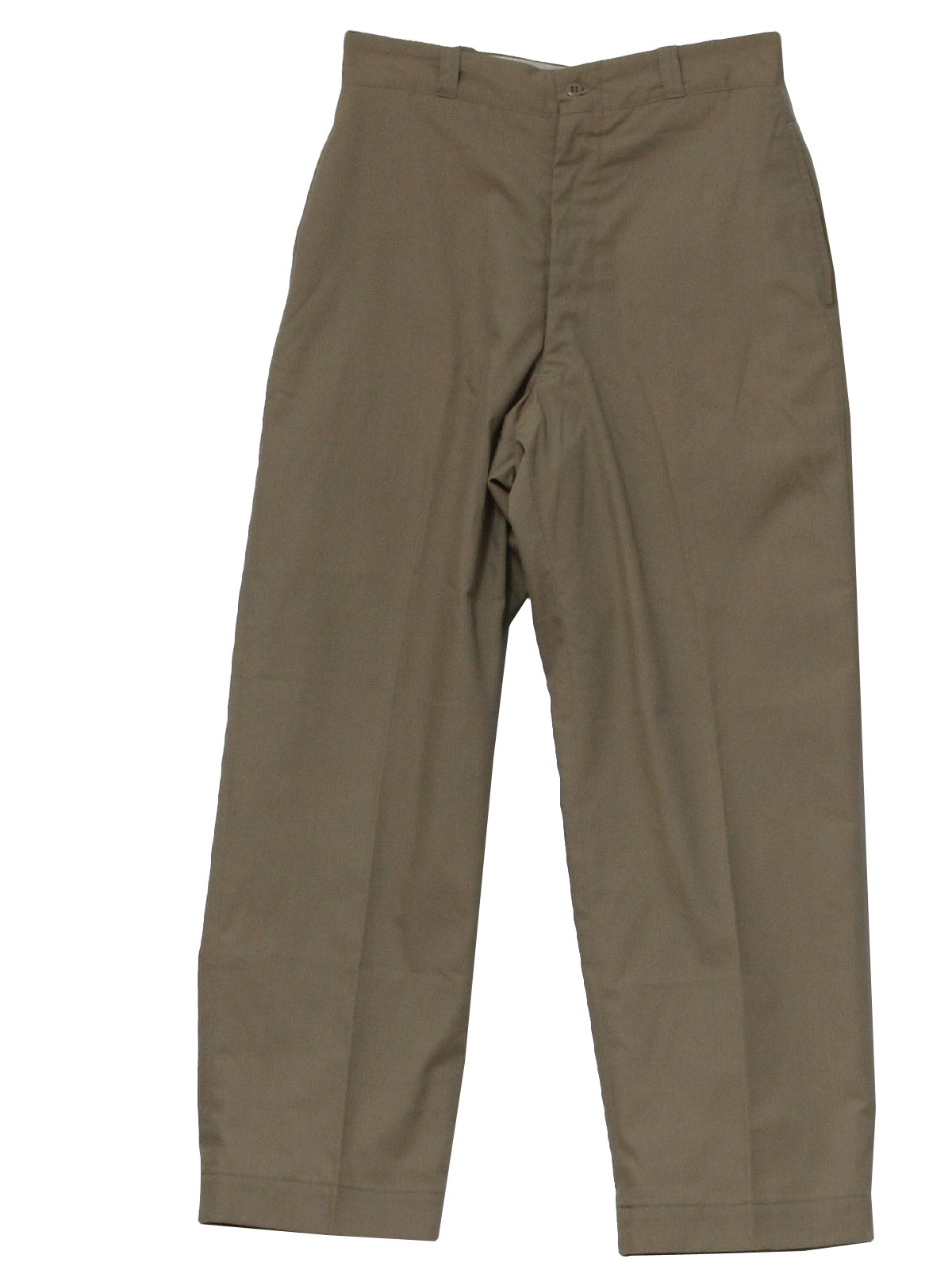Vintage 1950's Pants: Late 50s -No Label- Mens khaki tan cotton twill ...