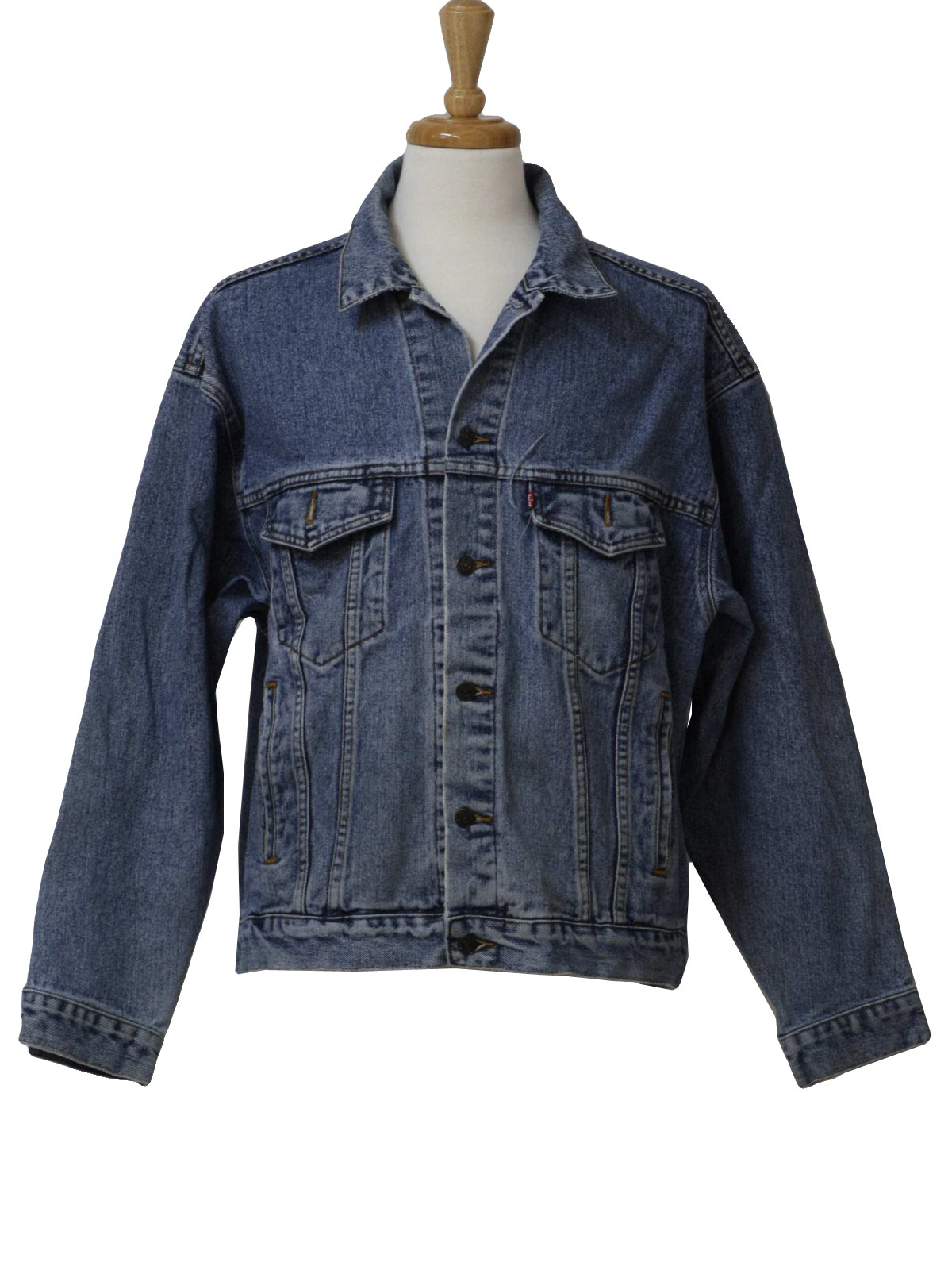 80's Vintage Jacket: 80s -Levis- Mens near acid wash blue cotton denim ...
