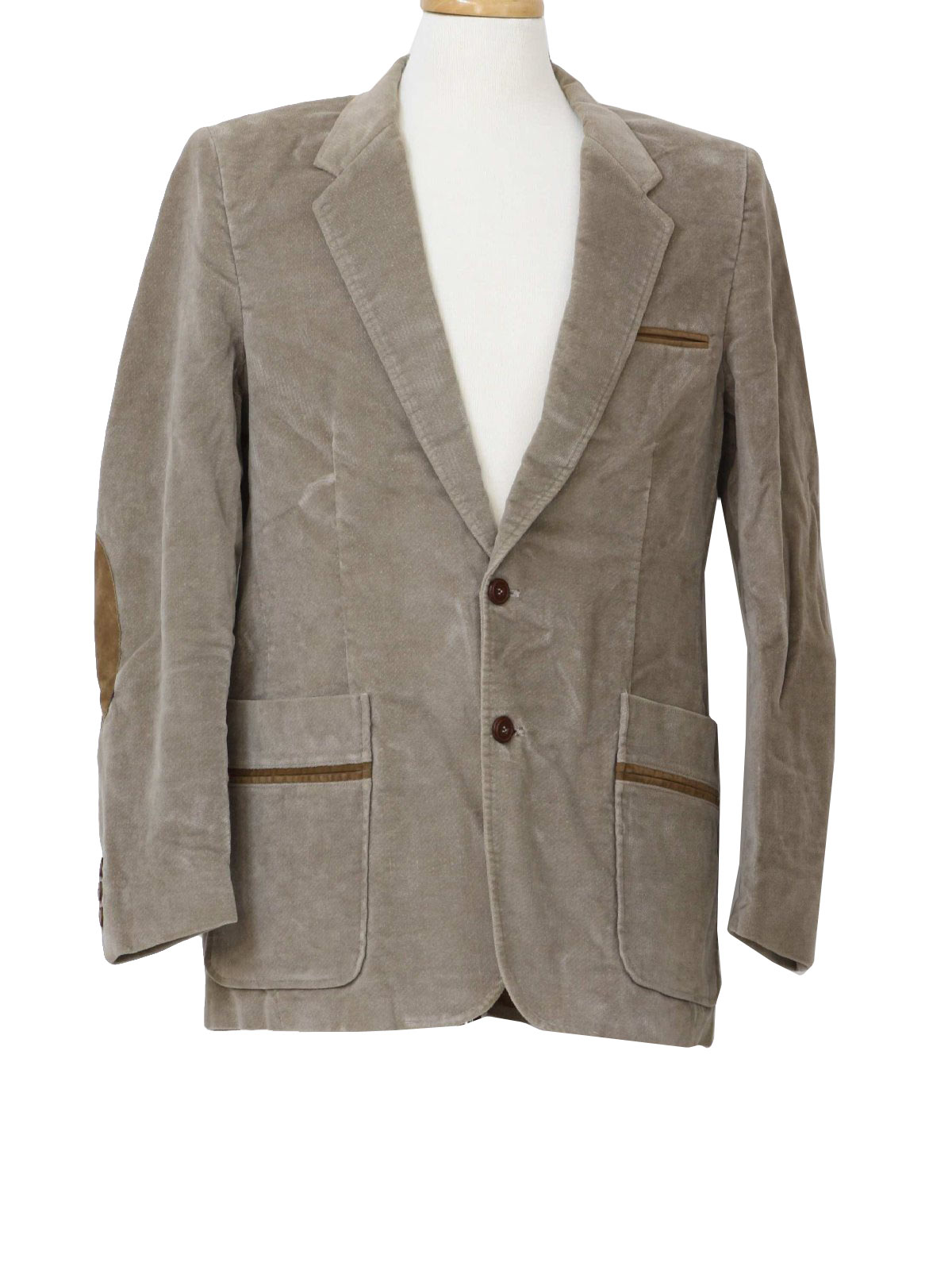 1970's Retro Jacket: 70s - Lee- Mens taupe and brown cotton and ...