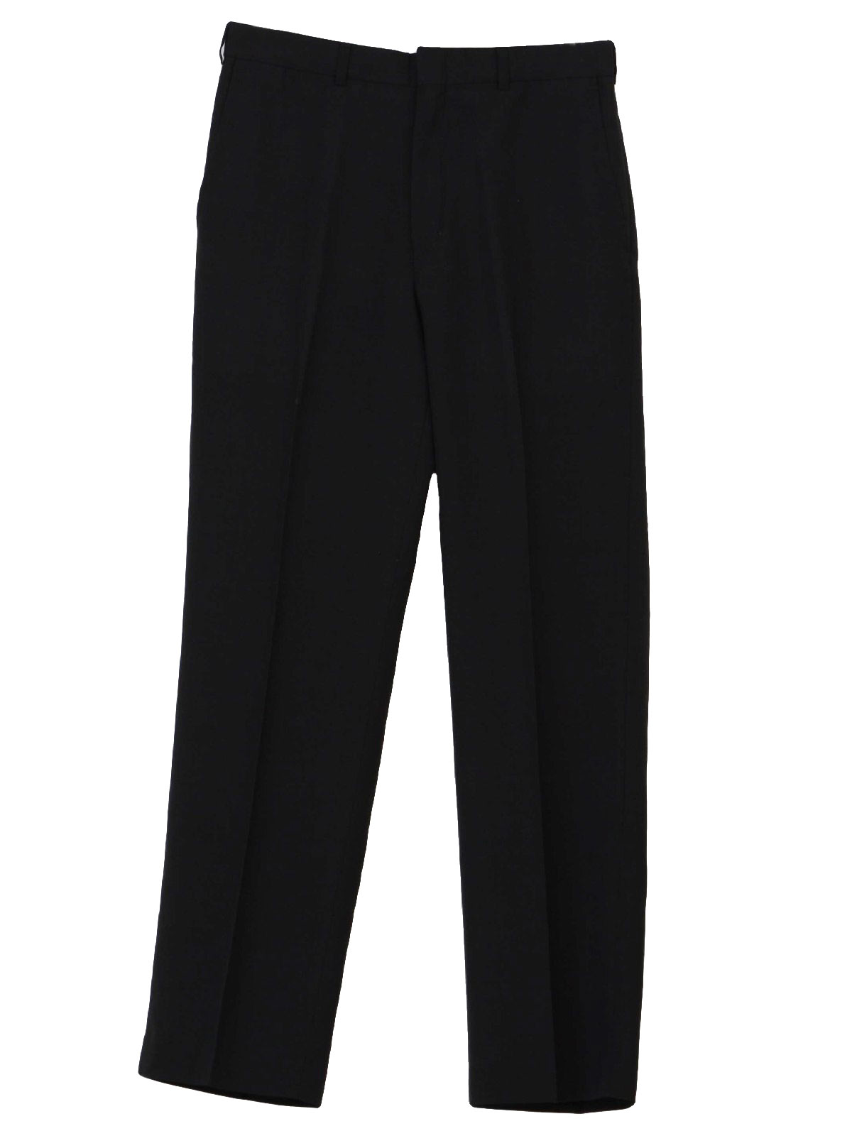 1970's Pants (Towncraft): 70s -Towncraft- Mens flat black polyester ...
