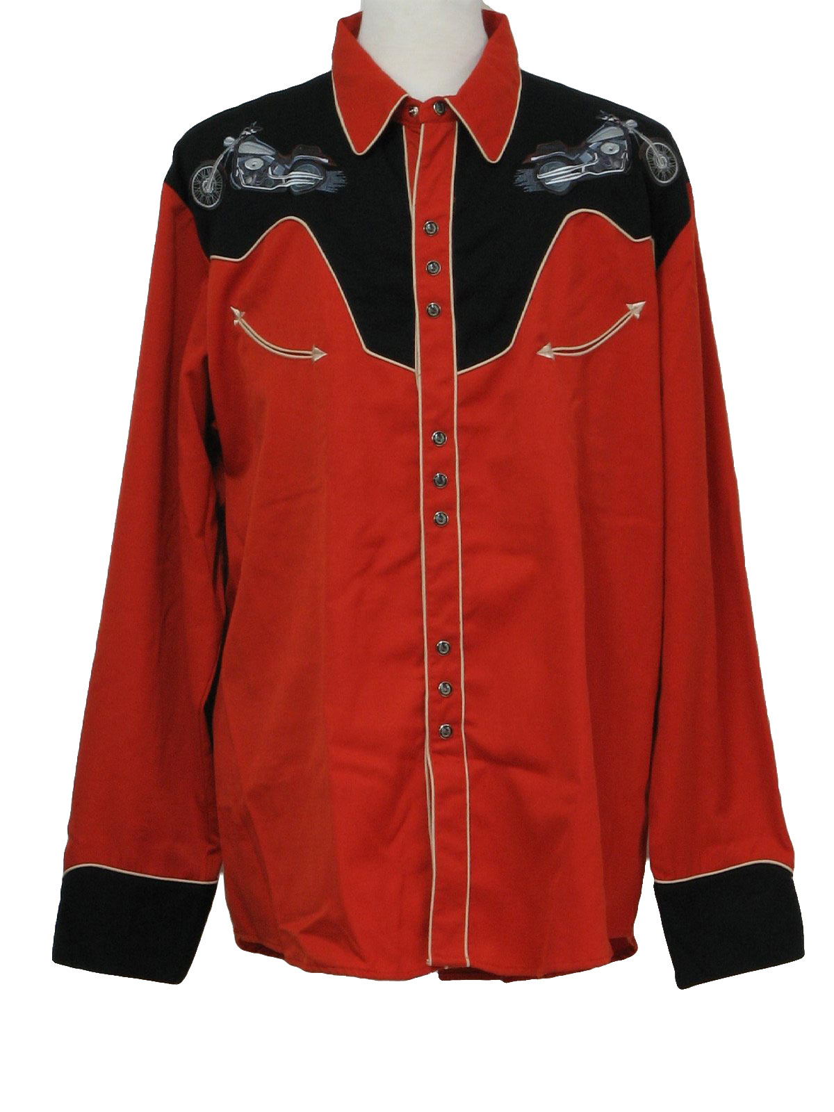 90s Vintage Scully Western Shirt 90s Scully Mens orange black