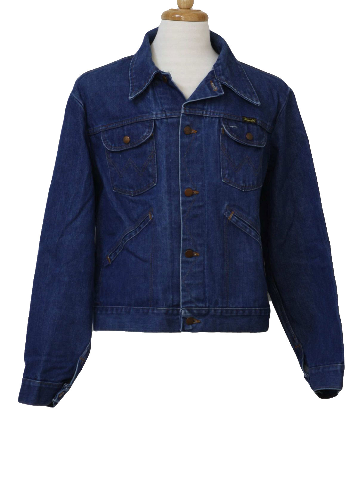 Vintage Wrangler 70's Jacket: 70s -Wrangler- Mens blue cotton denim ...