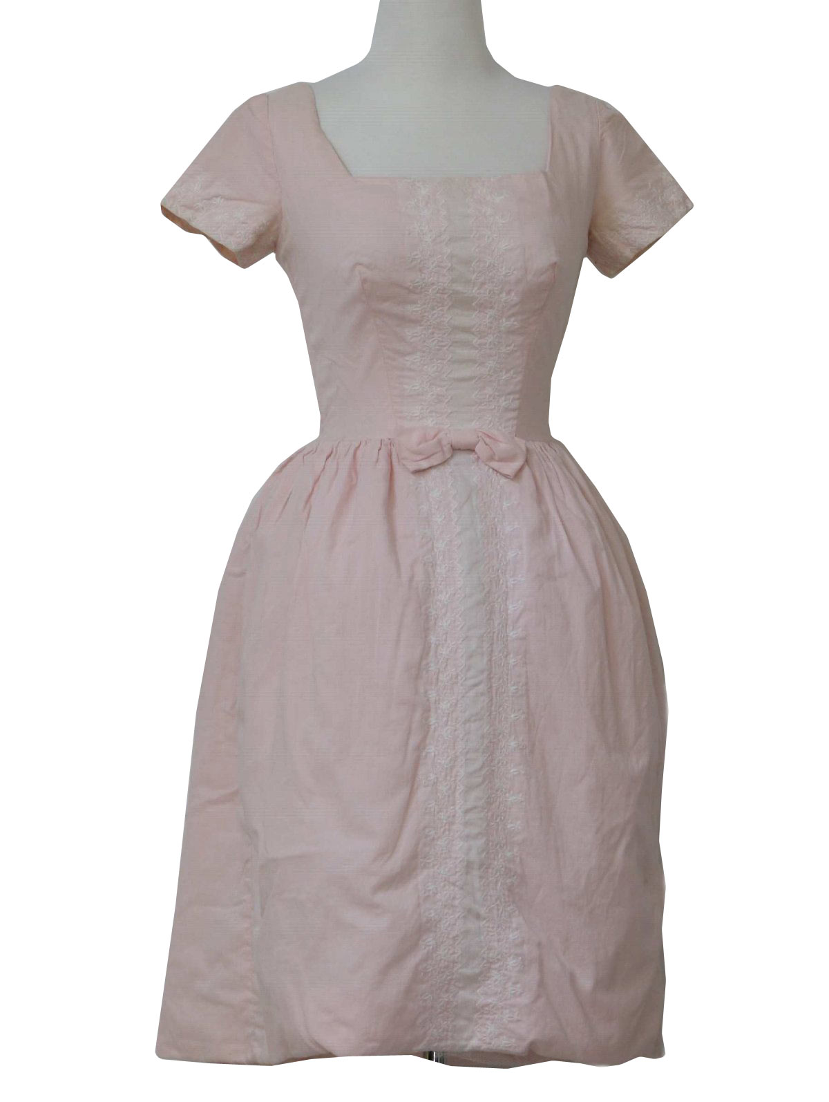 Vintage 50s Cocktail Dress: 50s -Missing Label- Womens little pink ...