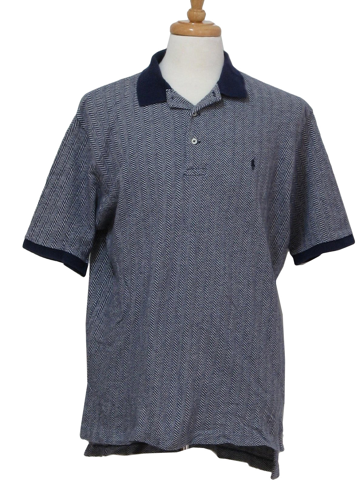 90's Vintage Shirt: 90s -Polo Made in Hong Kong- Mens blue and grey ...