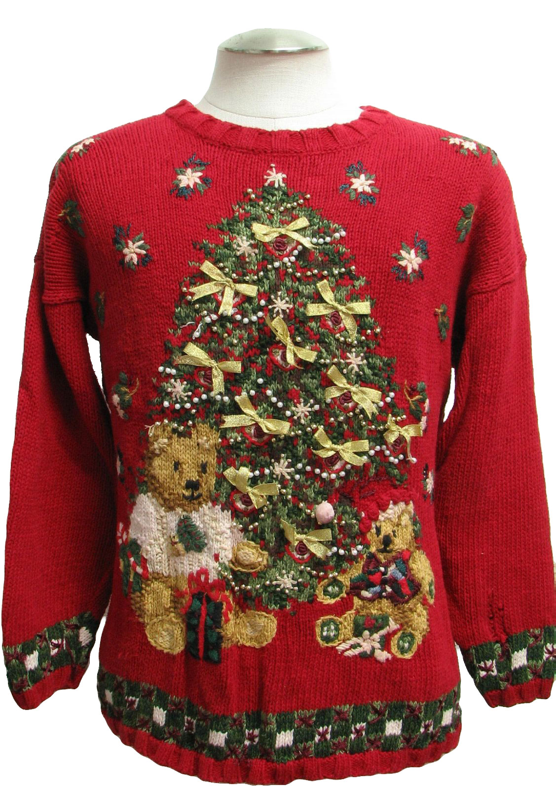 Bear-Tastic Ugly Christmas Sweater: -Fashion Bug- Unisex red background ...
