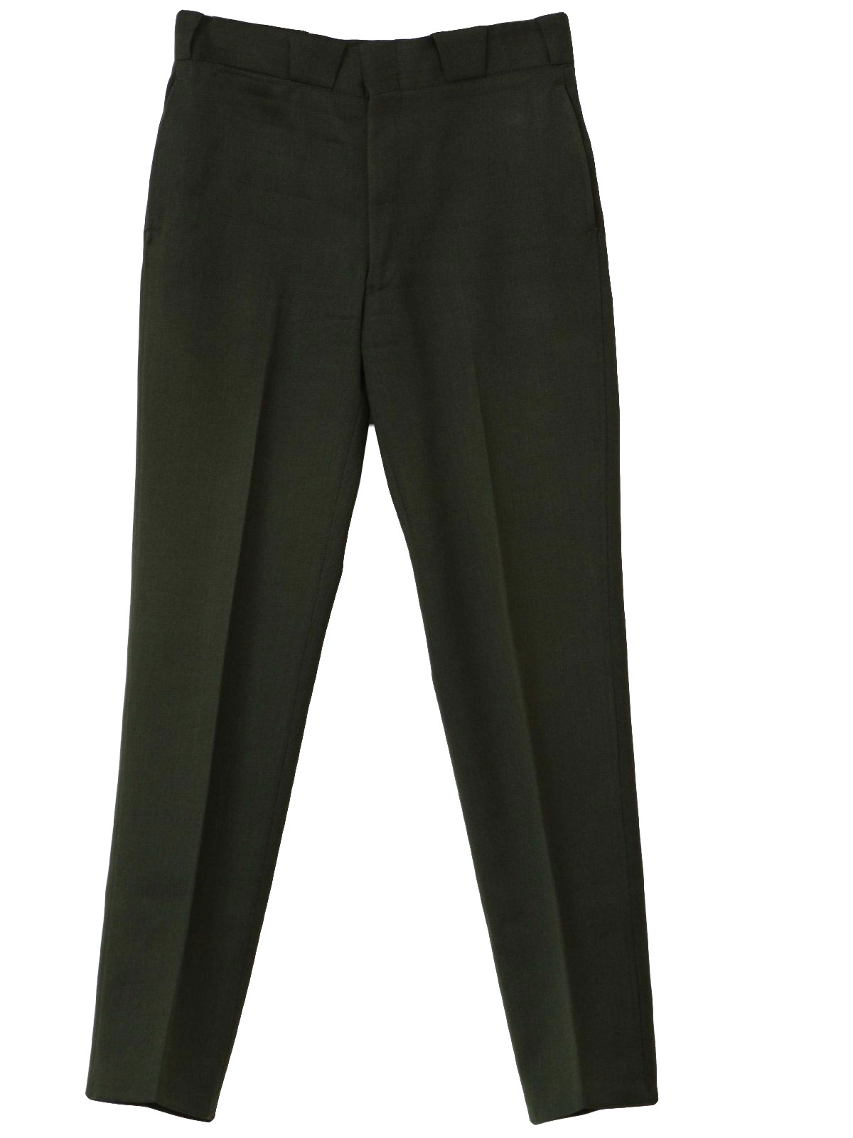 Vintage 1950's Pants: 50s -Raeford Worsted Corp- Mens dark olive green ...