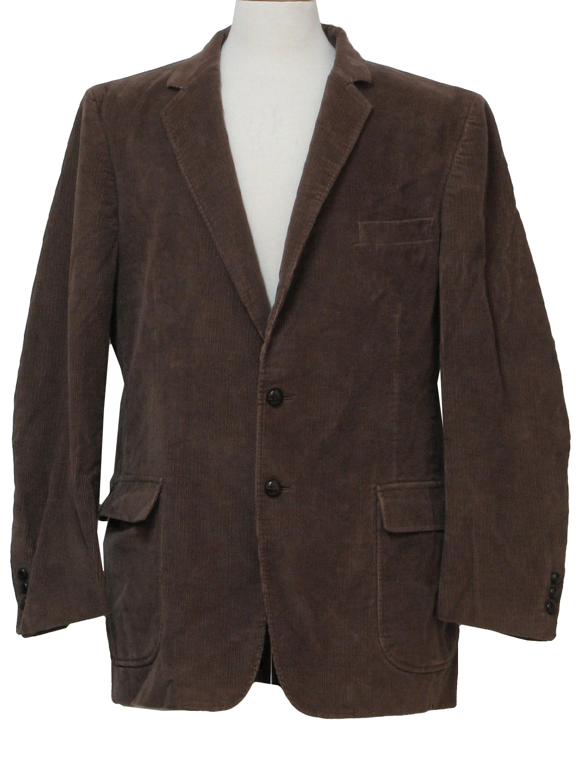 80's Sears Jacket: 80s -Sears- Mens dark taupe cotton corduroy with ...
