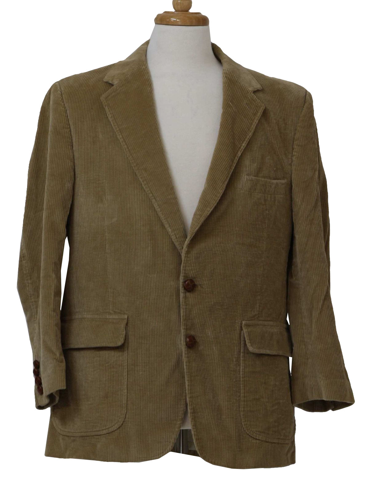 Vintage 1980's Jacket: 80s -Harmony- Mens tan cotton corduroy with ...