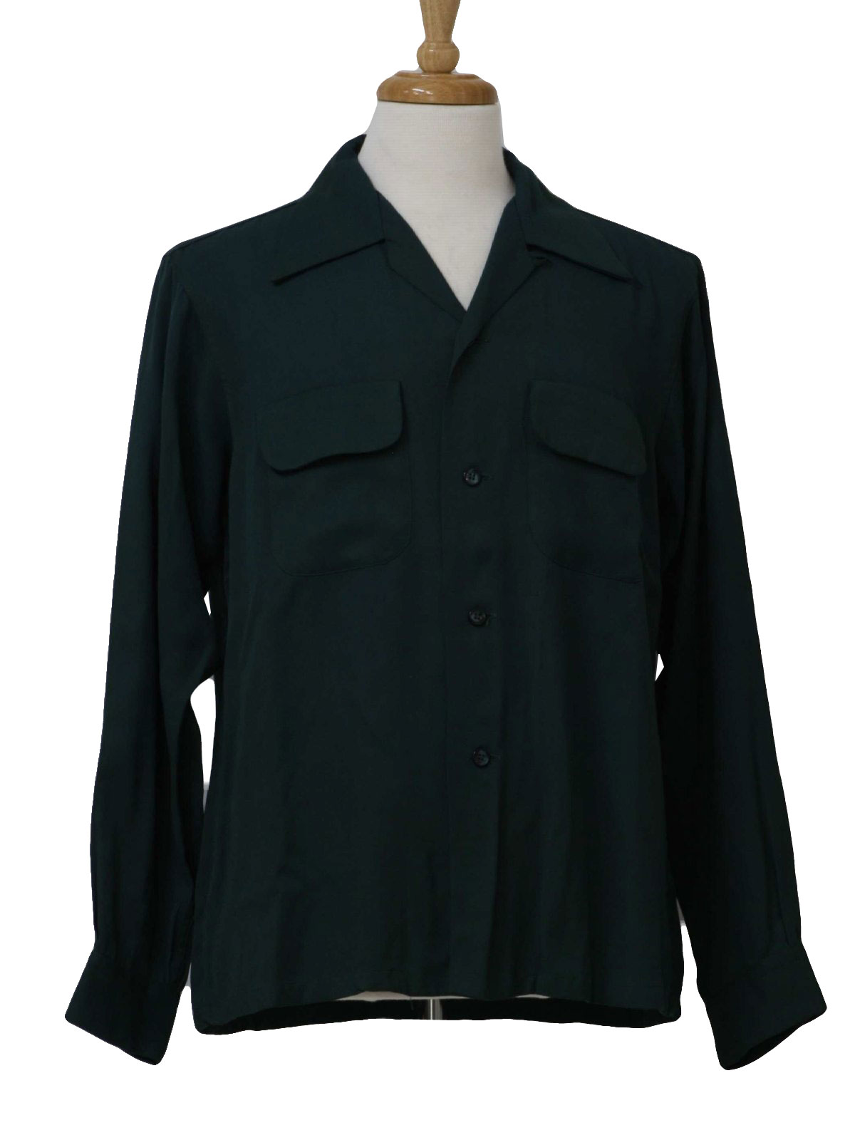 Vintage E 1950s Gabardine Shirt: 50s -E-W Sports Apparel- Mens dark ...