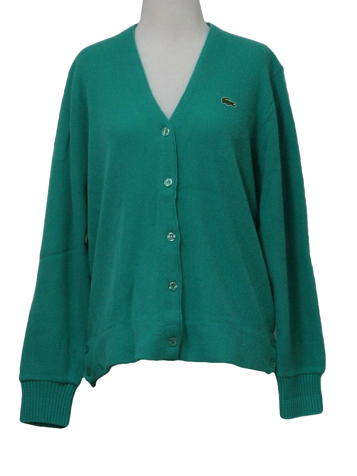 Seventies Vintage Caridgan Sweater: 70s -Izod- Womens spearmint acrylic ...