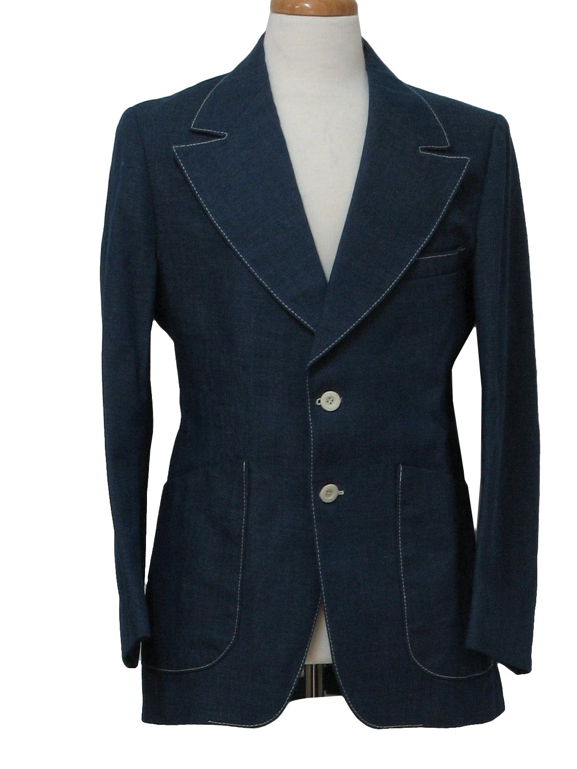 70's Vintage Jacket: 70s -Montgomery Ward- Mens dark blue cotton denim ...