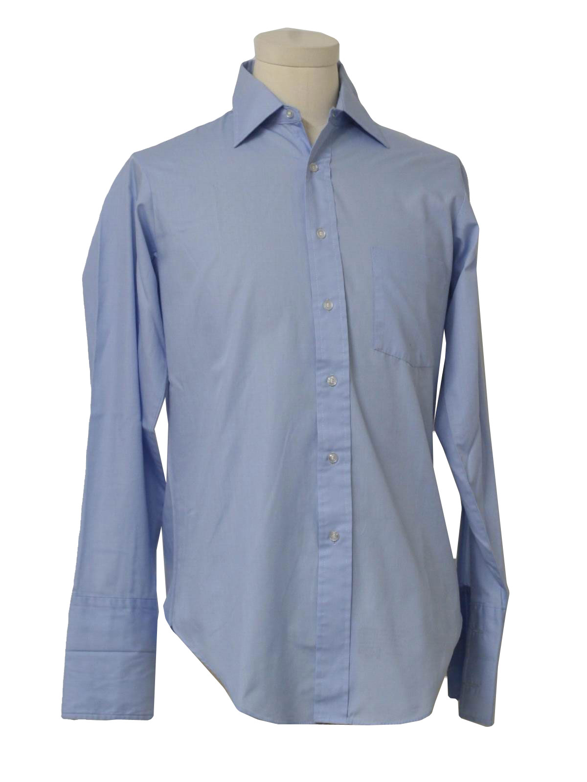 Retro 70's Shirt: 70s -Kent- Mens light blue polyester and cotton ...
