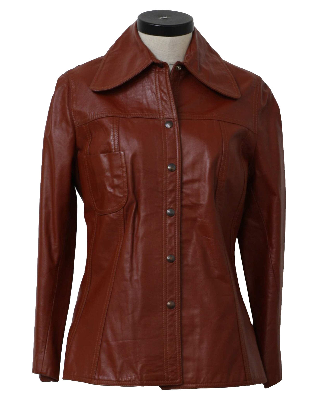 Seventies Imperial Leather Jacket: Early 70s -Imperial- Womens rust red ...