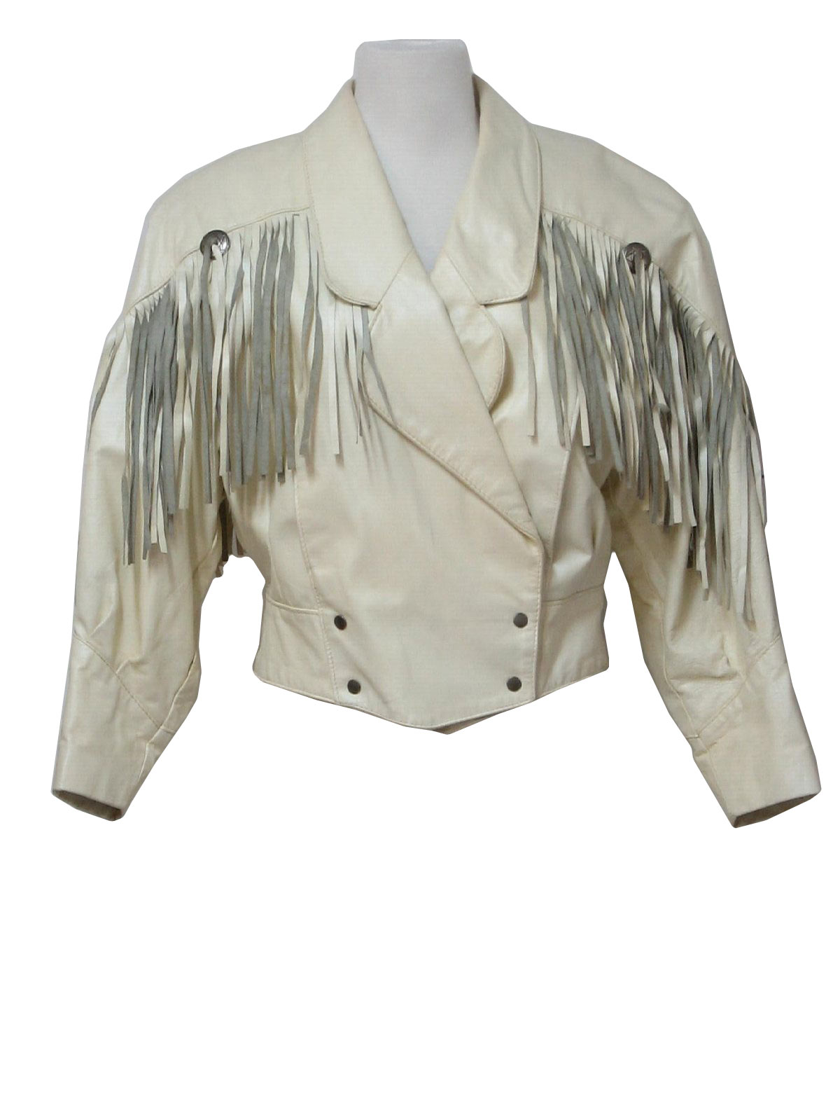 Vintage 80s Leather Jacket 80s Phoenix Womens white leather