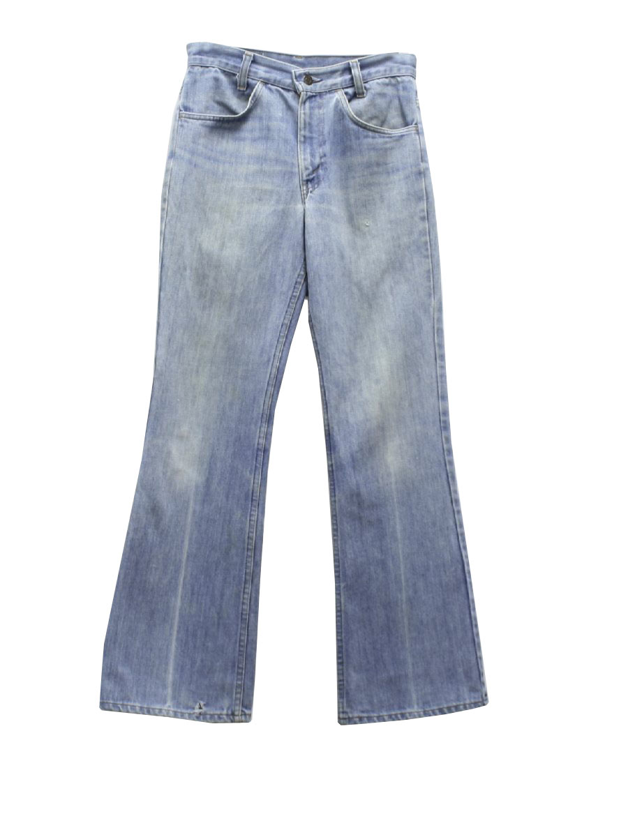 1970s Vintage Flared Pants / Flares: 70s -Levis- Mens faded blue cotton ...