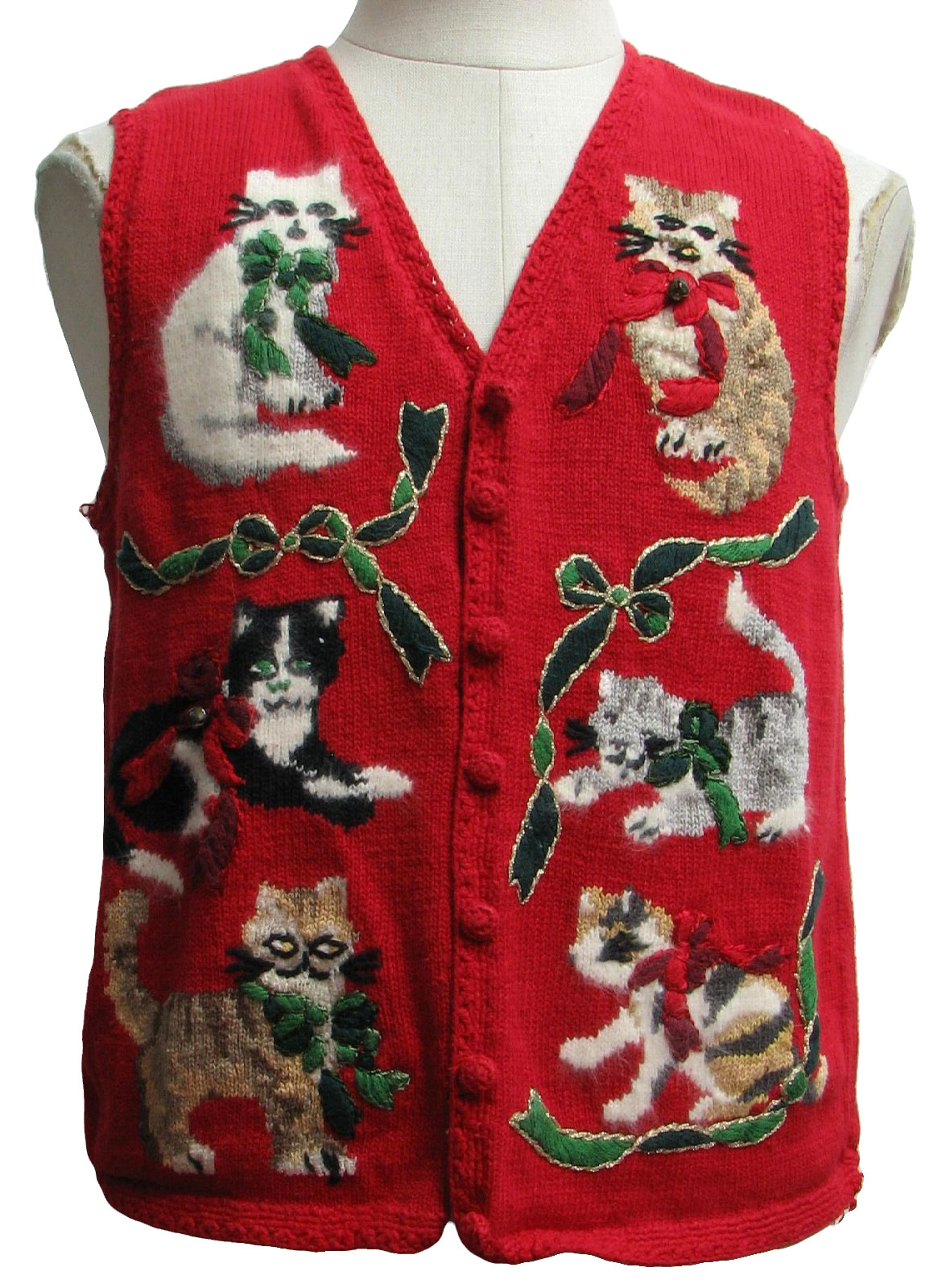 Cat christmas sweater clearance vest