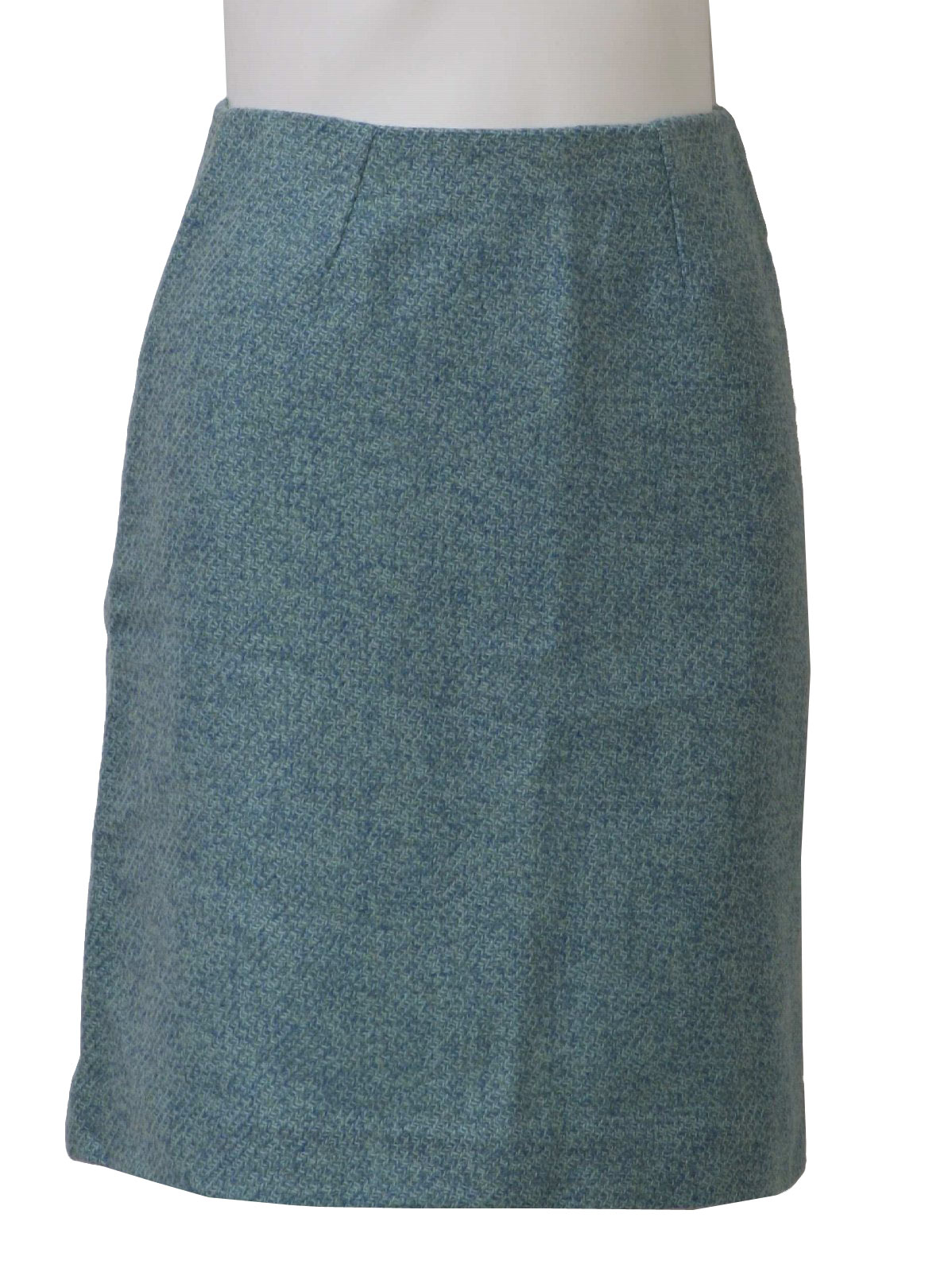 1970s Wool Skirt: 70s -No Label- Womens wool, dart fitted, mid-length ...