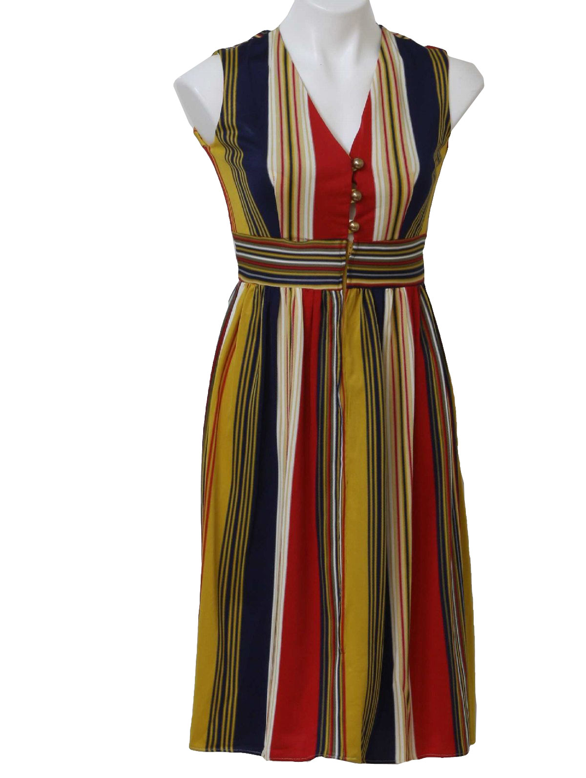 1970's Dress (Lazy U): 70s -Lazy U- Womens polyester tricot sleeveless ...