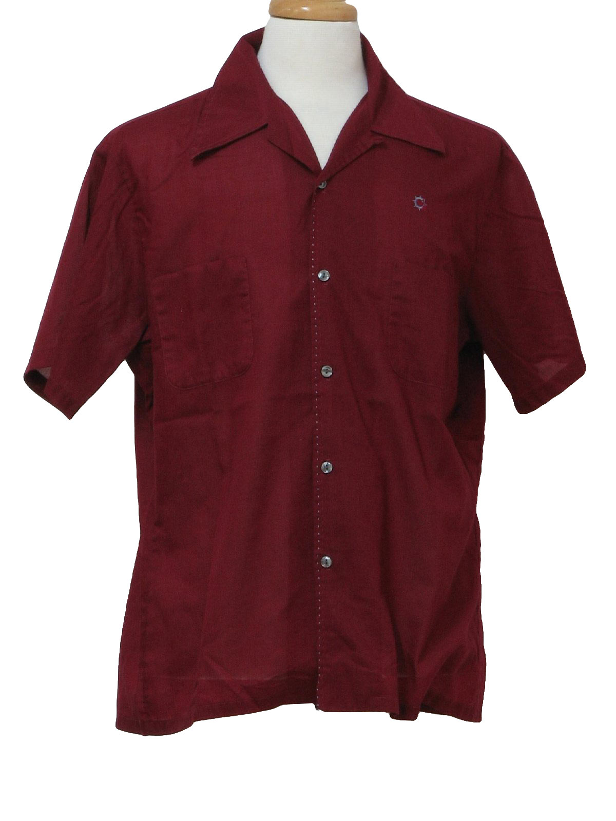 Retro Seventies Shirt: 70s -Mr California- Mens maroon cotton and ...