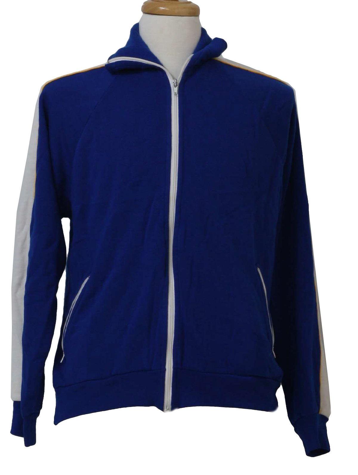80s Jacket (Add In): 80s -Add In- Mens blue and white down sleeve ...