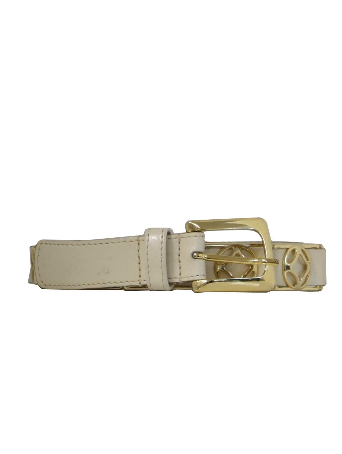 Tarox 80's Vintage Belt: 80s -Tarox- Womens off white and gold tone ...