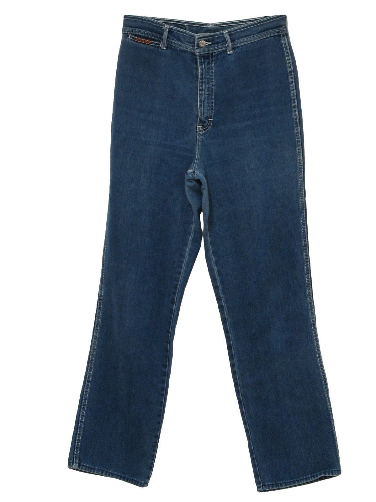 1980's Retro Pants: 80s -Gitano- Womens well worn light blue cotton ...