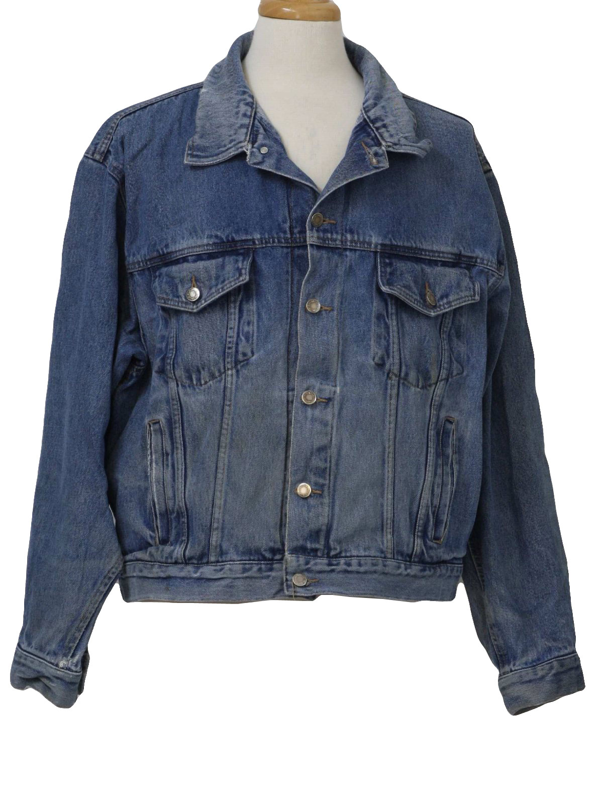 1980's Jacket (Wrangler): 80s -Wrangler- Mens well worn medium blue ...