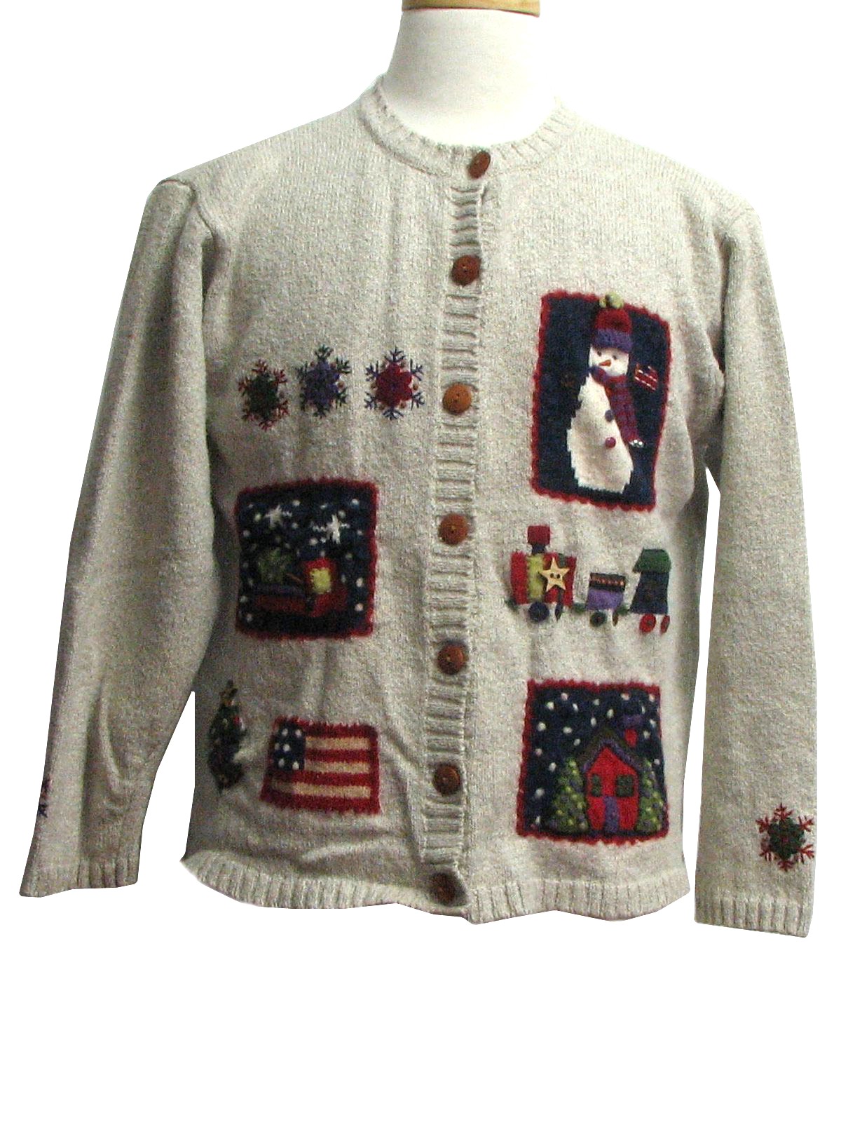 Womens Ugly Christmas Sweater: -Marisa Christina- Womens oatmeal, navy ...