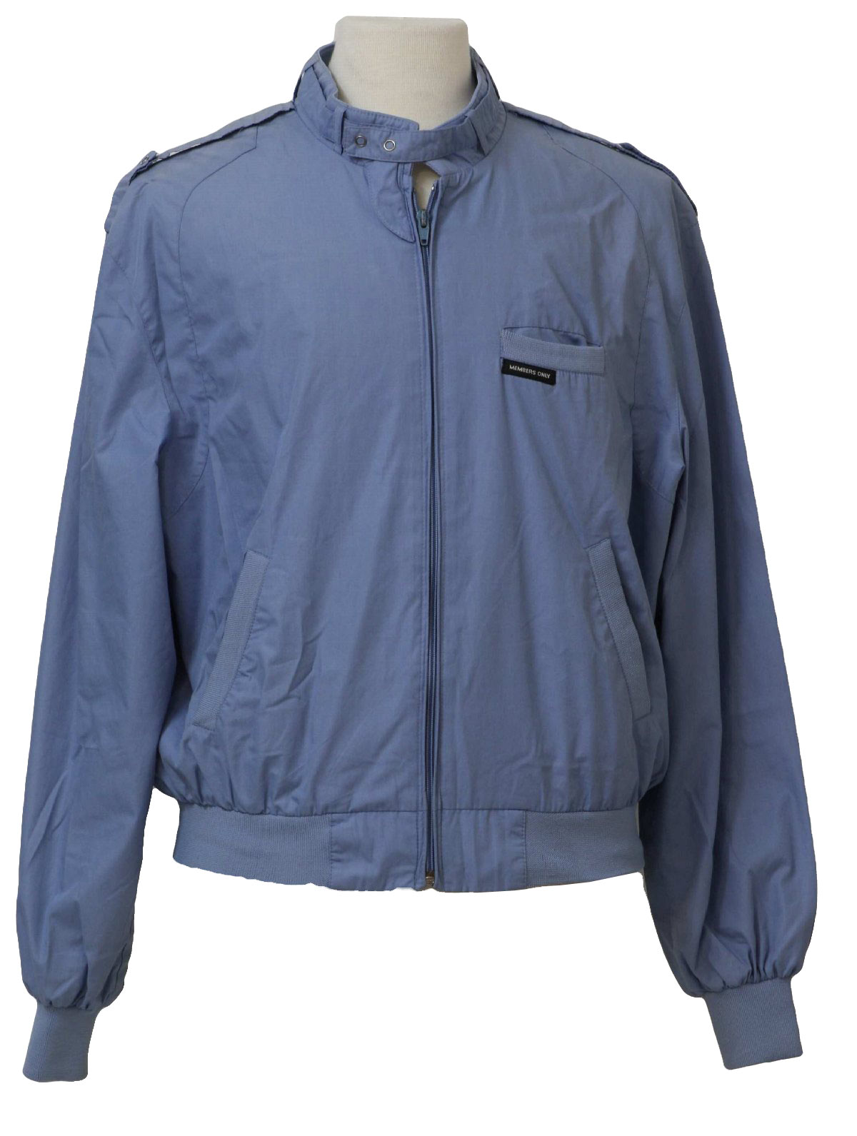 1980s Members Only Jacket: 80s -Members Only- Mens light blue polyester ...
