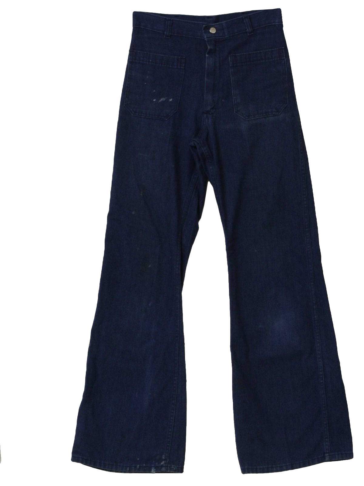 70's Vintage Bellbottom Pants: 70s -Navdungaree- Mens blue cotton and ...