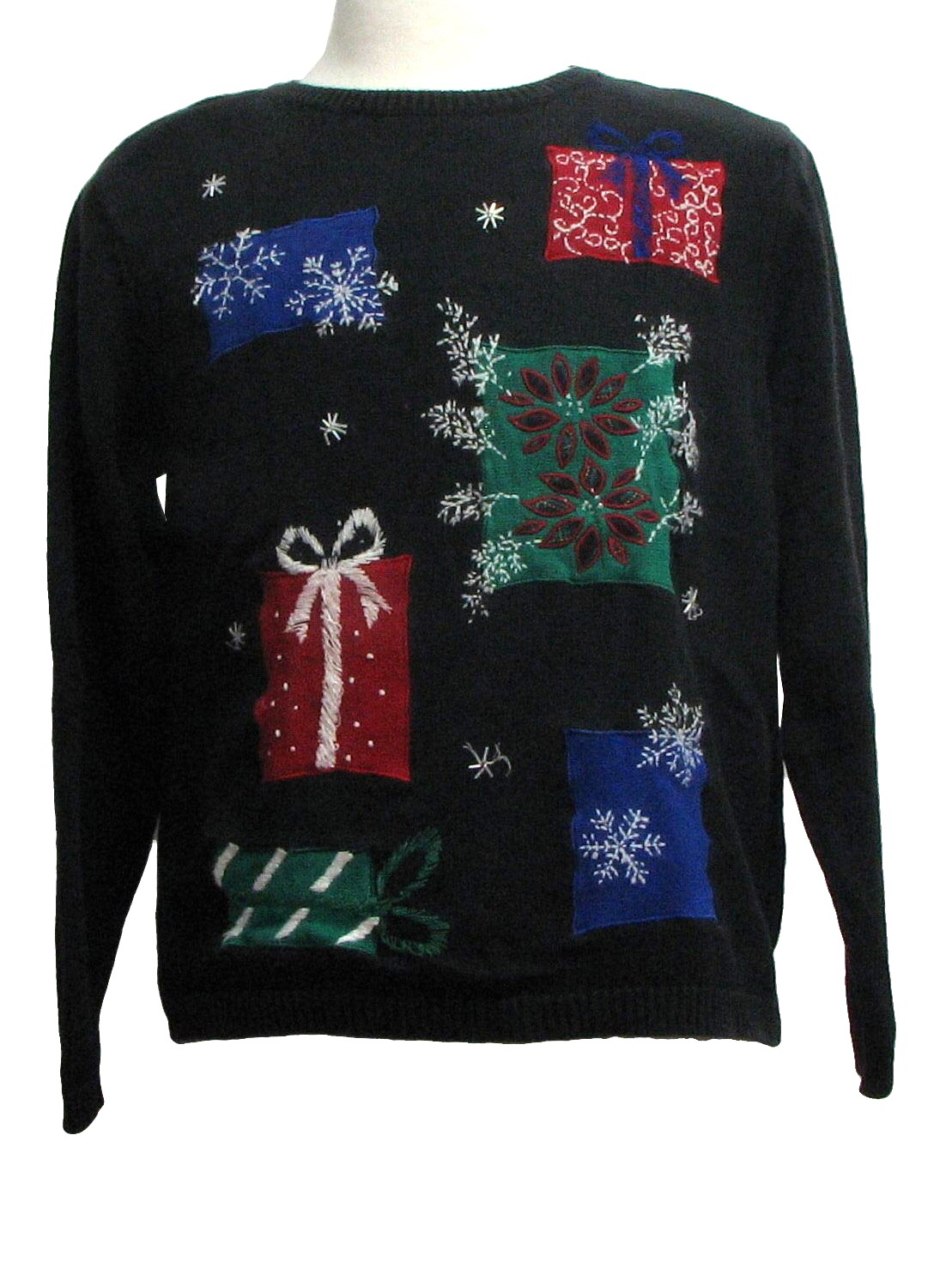Womens Ugly Christmas Sweater: -Alfred Dunner- Womens black background ...