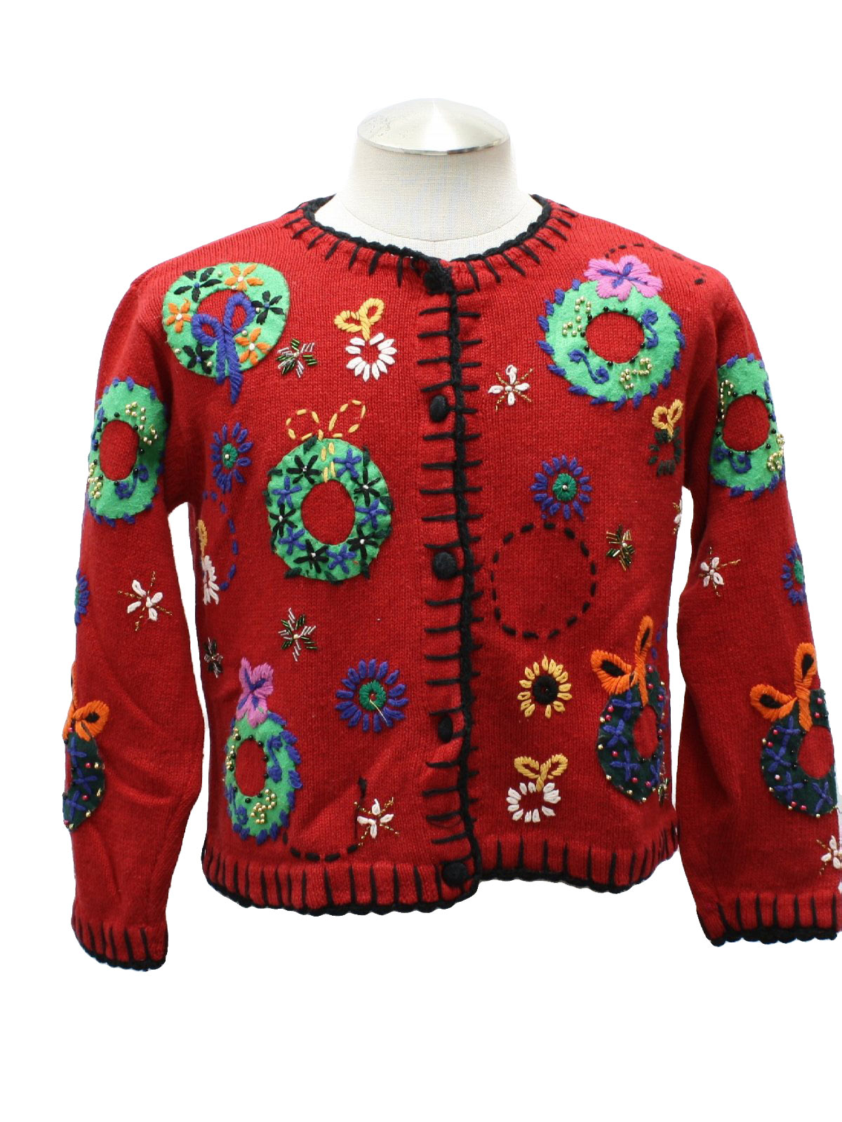 Womens Ugly Christmas Sweater: -Designer Originals- Womens red ramie ...