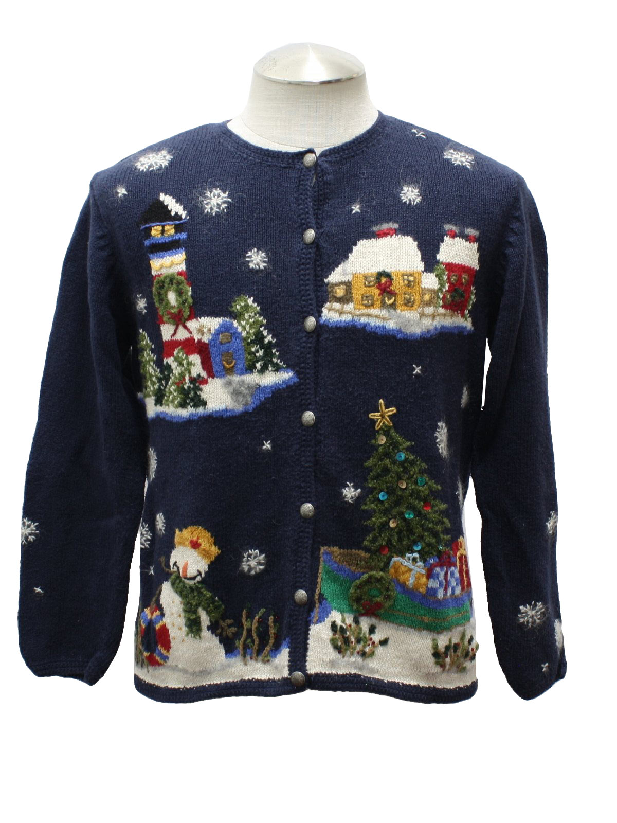 Womens Ugly Christmas Cardigan Sweater: -Northern Isles- Womens dark ...