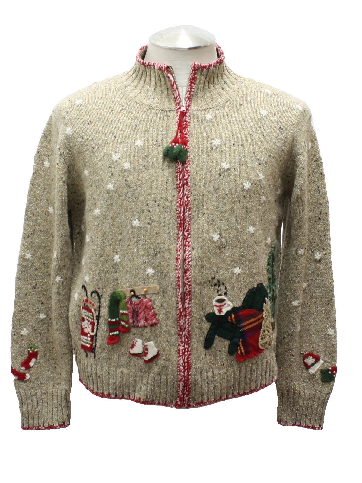 Womens Ugly Christmas Sweater: -Coldwater Creek- Womens light tan ...