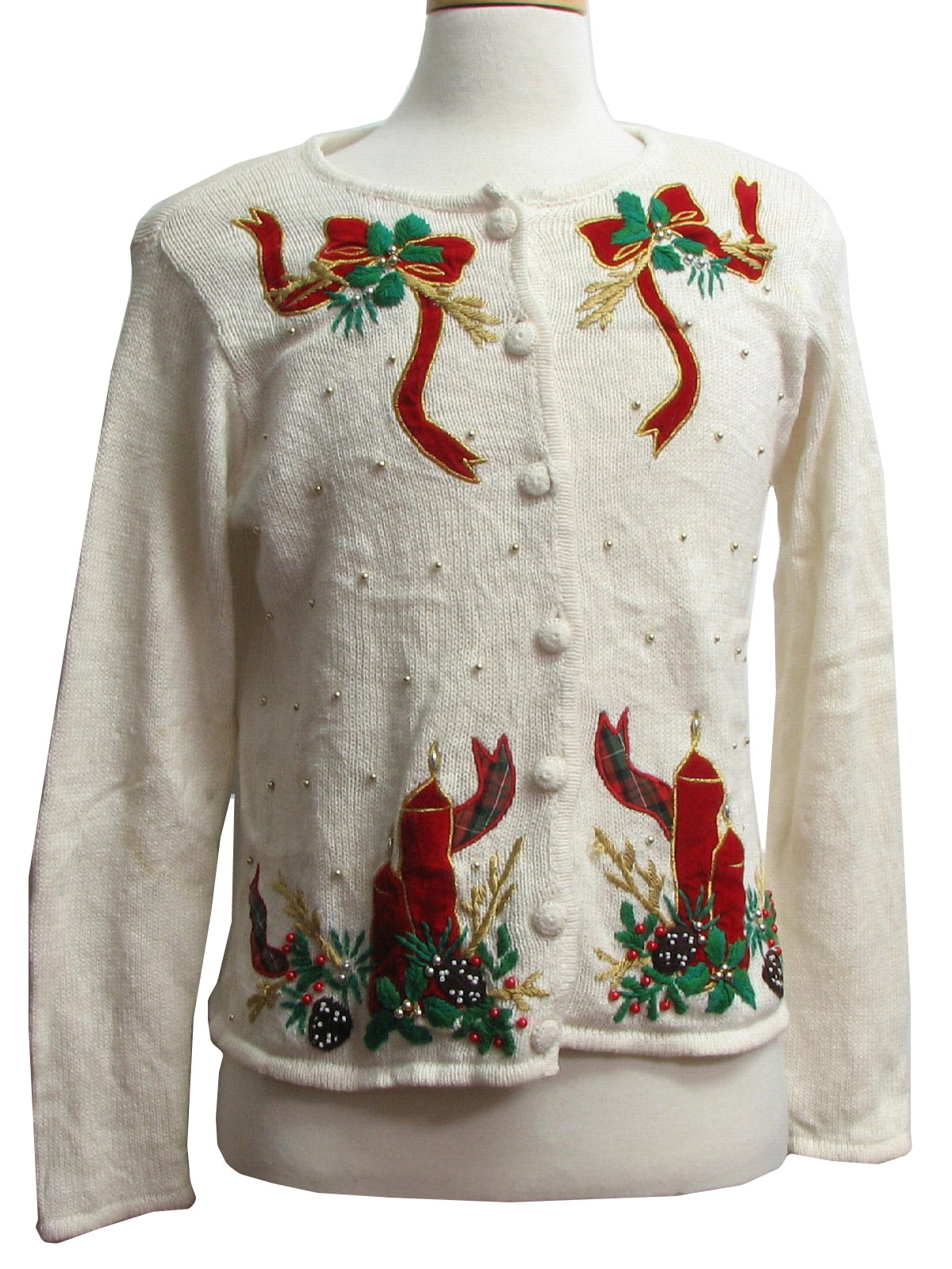 Womens Ugly Christmas Sweater: -Studio Collection- Womens cream ...