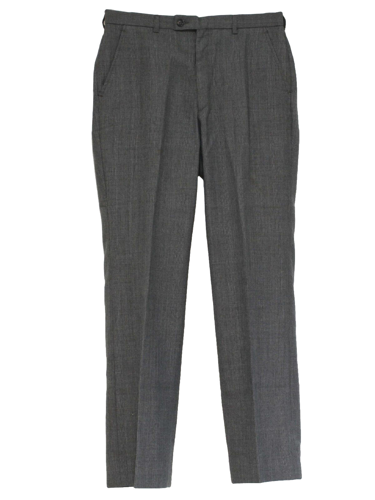 No Label 1980s Vintage Pants: 80s -No Label- Mens black, gray glen ...